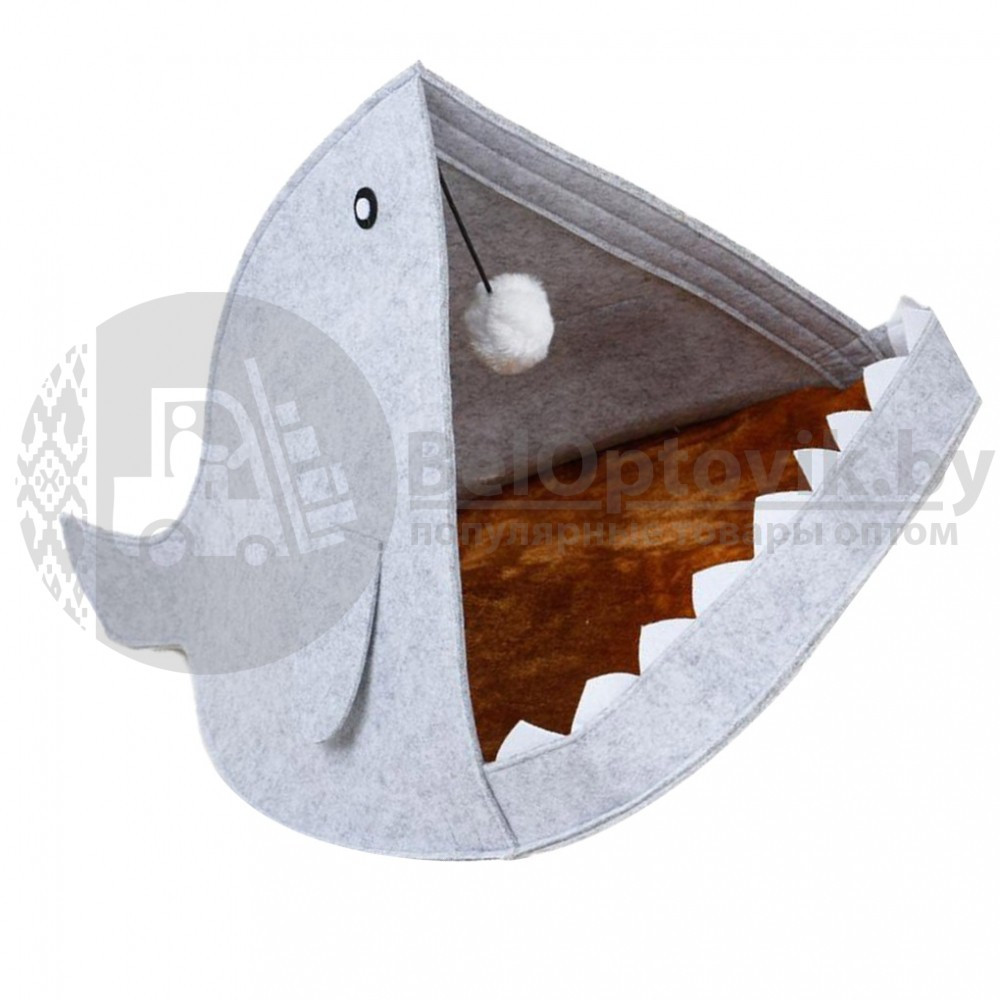 Домик для Кота - Акула с бубоном Темно-серый - фото 8 - id-p112361904