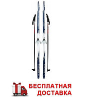 Комплект лыжный STC с креплением 75 мм с палками из стелекловолокна (160, 165, 170, 175 см)