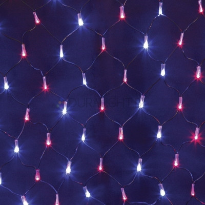 Гирлянда "Сеть" 2х0,7м, черный ПВХ, 176 LED Красный/Синий