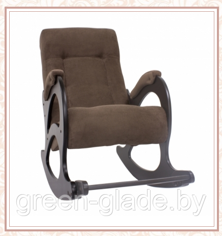 Кресло-качалка с подножкой модель 44 каркас Венге ткань Verona Brown без лозы