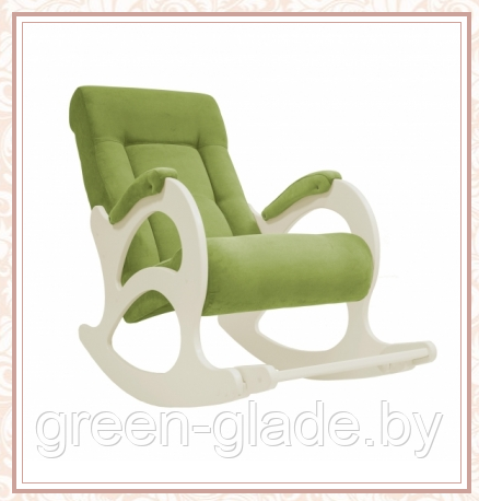 Кресло-качалка с подножкой модель 44 каркас Дуб шампань ткань Verona Apple Green без лозы