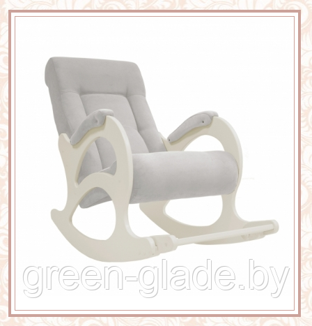 Кресло-качалка с подножкой модель 44 каркас Дуб шампань ткань Verona Light Grey без лозы