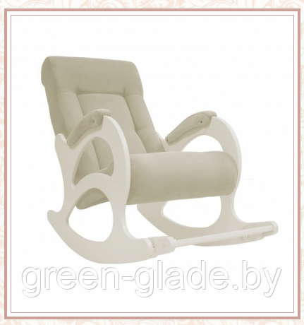 Кресло-качалка с подножкой модель 44 каркас Дуб шампань ткань Verona Vanilla без лозы - фото 1 - id-p89638885