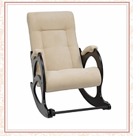 Кресло-качалка с подножкой модель 44 каркас Венге ткань Verona Vanilla без лозы