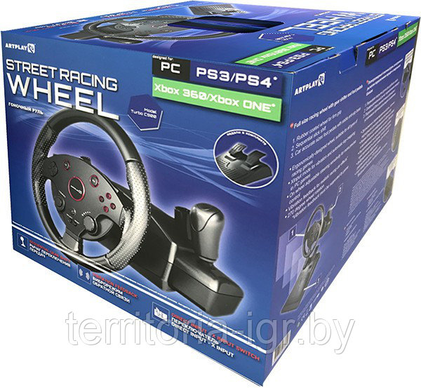 Игровой Руль Street Racing Wheel Turbo C900 для РС/PS4/PS3/XboxOne/XBox360 Artplays - фото 1 - id-p112390676