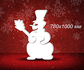 Снеговик  из пенопласта. 100х78 см