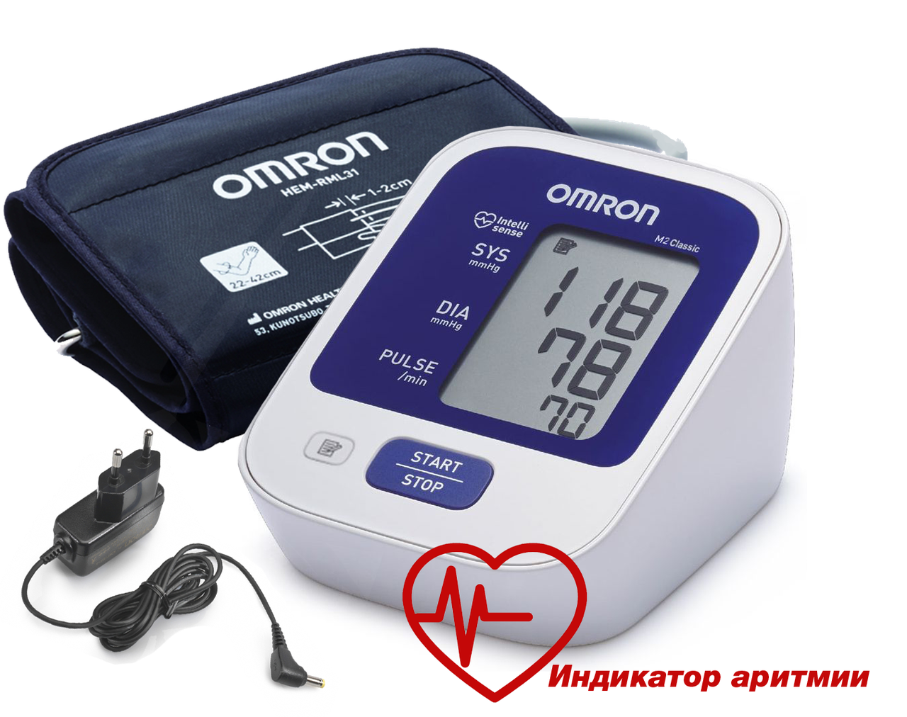 Тонометр "Omron" M2 Classic, модель HEM 7122-ALRU - фото 1 - id-p58697528