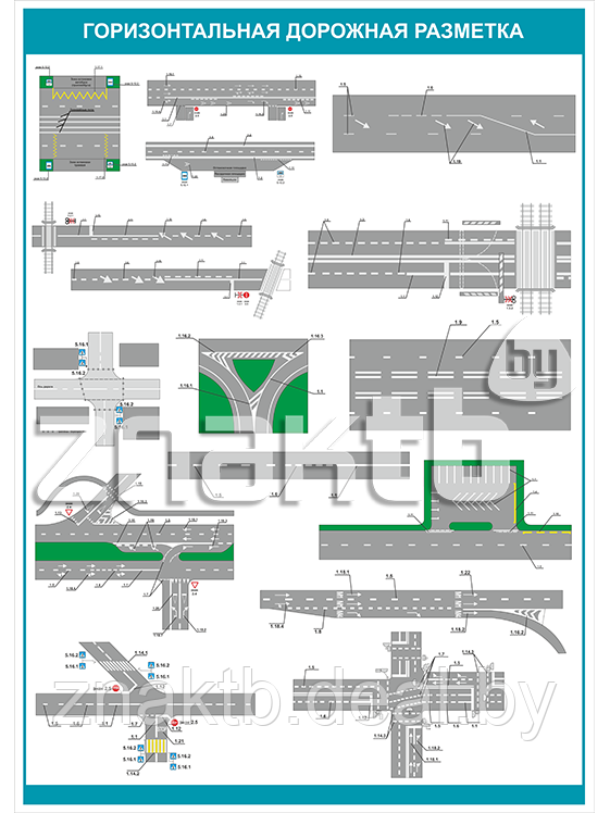 Плакат Горизонтальная дорожная разметка - фото 1 - id-p112411521