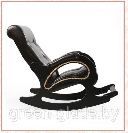 Кресло-качалка с подножкой модель 44 каркас Венге экокожа Орегон перламутр-120 - фото 4 - id-p23820326