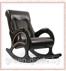Кресло-качалка с подножкой модель 44 каркас Венге экокожа Орегон перламутр-120