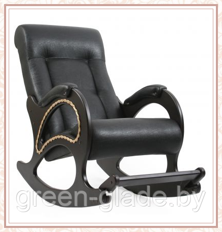Кресло-качалка с подножкой модель 44 каркас Венге экокожа Дунди-109 (матовая) - фото 1 - id-p23820296