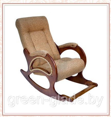 Кресло-качалка с подножкой модель 44 каркас Орех ткань Мальта-17 - фото 1 - id-p31408427