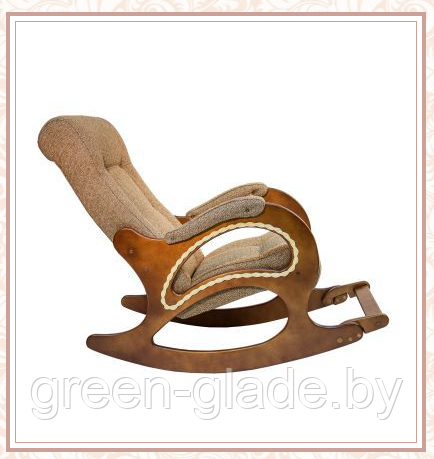 Кресло-качалка с подножкой модель 44 каркас Орех ткань Мальта-17 - фото 3 - id-p31408427