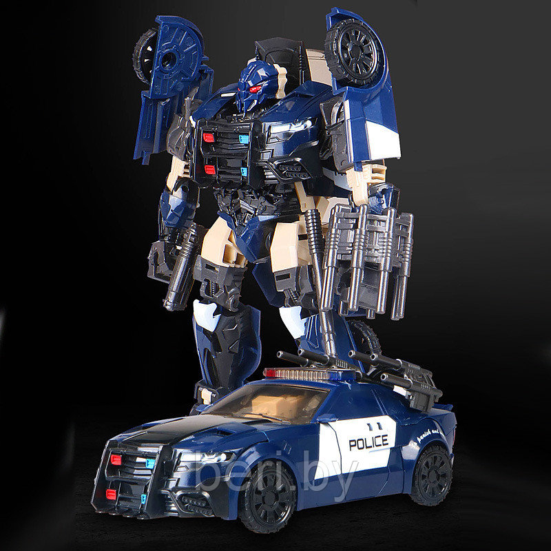 H8001-5 Робот, робот-трансформер 2 в 1, робот-машина, полицейская машина, 18 см - фото 6 - id-p112442838