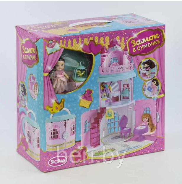 QL050-2 Домик-замок в сумочке с куклой и аксессуарами, домик для кукол - фото 3 - id-p112448580