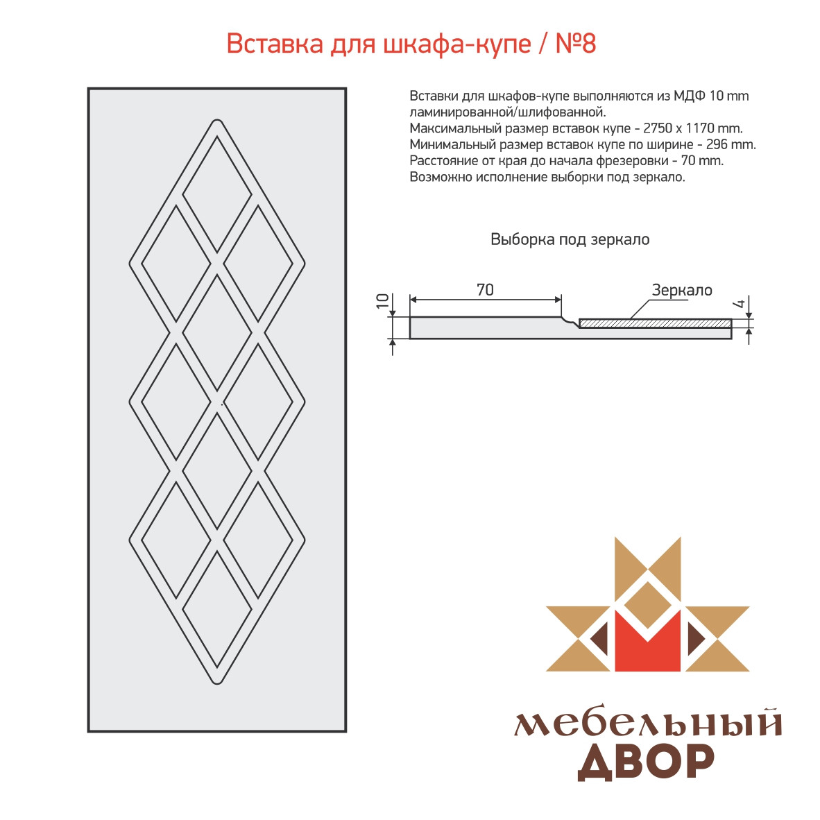 Вставка для шкафа-купе №8 5 категория + патина, МДФ 10 mm (с односторонней ламинацией) - фото 1 - id-p112461047