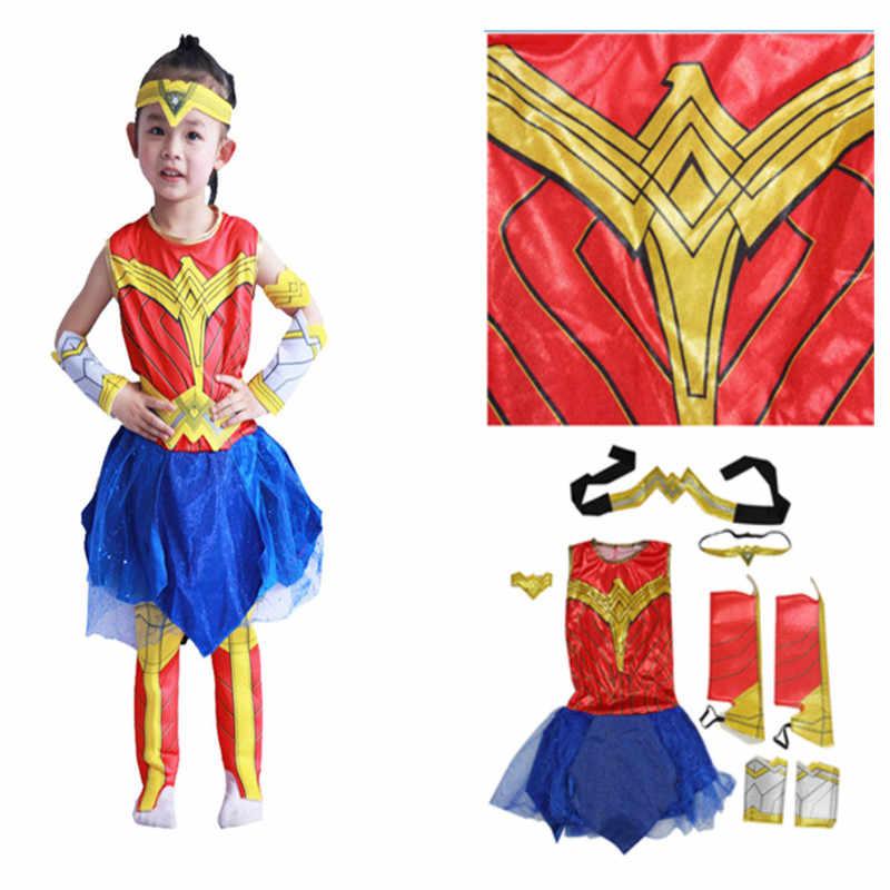 Детский карнавальный костюм девочка супергерой платье, Костюм карнавальный Чудо-Женщина (вандервумен) детский - фото 2 - id-p112474247