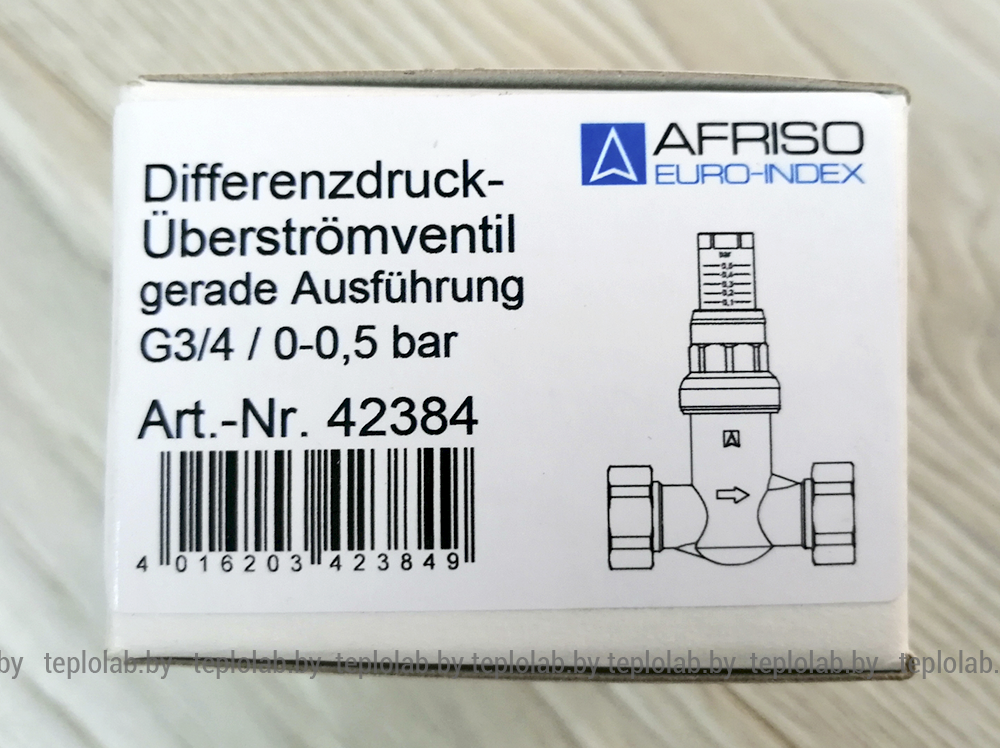 Afriso DU 3/4"х3/4" клапан перепускной прямой - фото 9 - id-p89460227