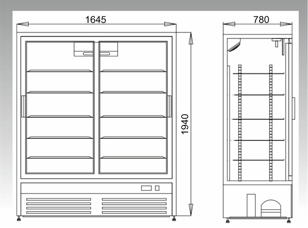 Шкаф холодильный "Премьер" 1,6М (-6...+6) с металлической распашной дверью - фото 2 - id-p112530673