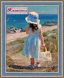 Алмазная живопись "Девочка у моря"