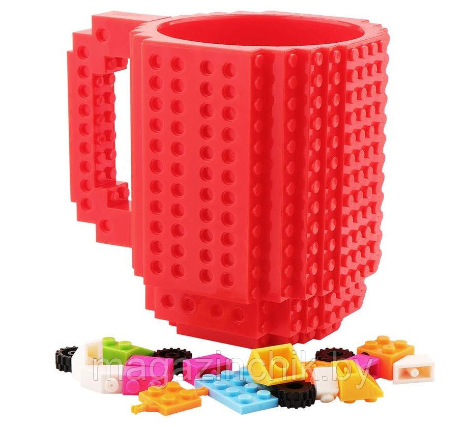 Кружка конструктор Лего красная, MUGRED, 340 мл - фото 3 - id-p112544898