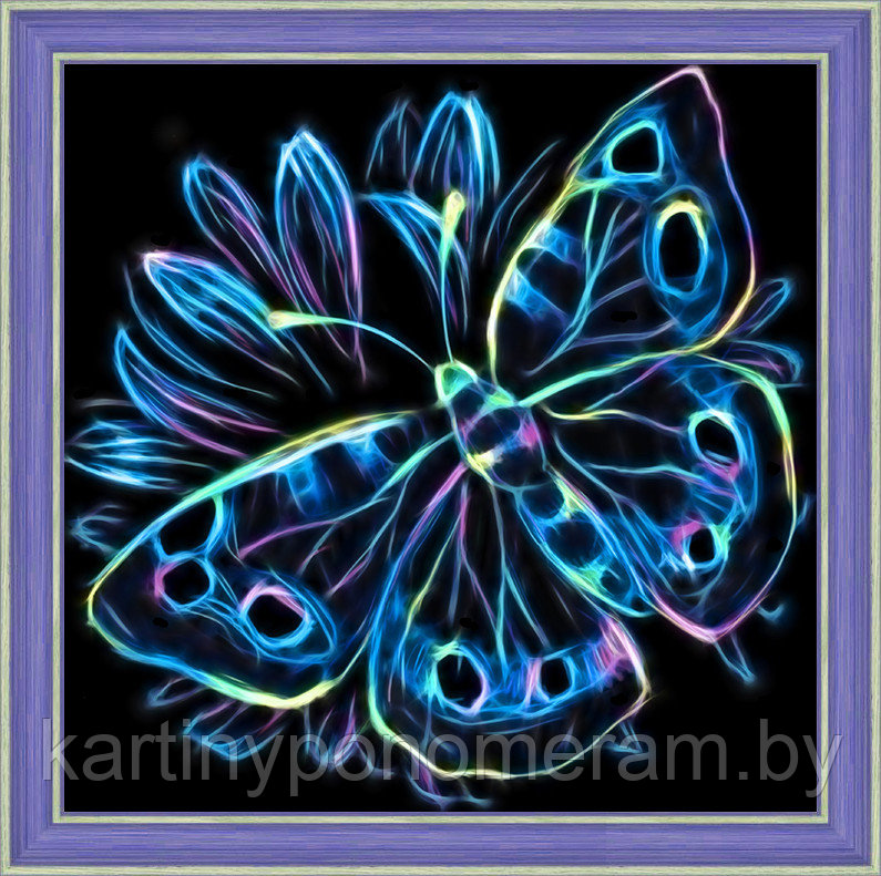 Алмазная живопись "Неоновая бабочка" - фото 1 - id-p112552825