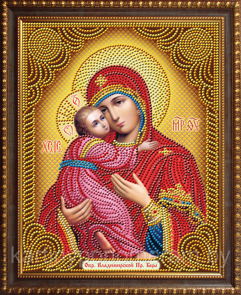 Алмазная живопись "Икона Владимирская Богородица"