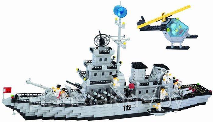 Конструктор Enlighten Brick (Брик) 112 Военный корабль и вертолет Warship 970 деталей аналог LEGO (Лего) - фото 2 - id-p112574212