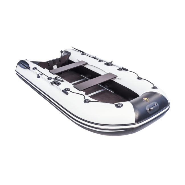 Надувная лодка Ривьера Компакт 2900 СК "Касатка" Светло-серый/черный - фото 2 - id-p112591962