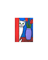 Алмазная вышивка Кот и ваза