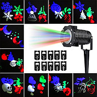 Голографический лазерный проектор DIY Projection Lamp с эффектом цветомузыки на 12 слайдов, фото 1