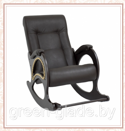 Кресло-качалка с подножкой модель 44 каркас Венге, экокожа Дунди-108
