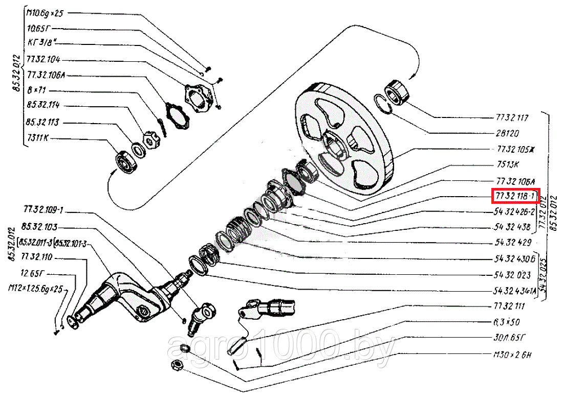 КОРПУС УПЛОТНЕНИЯ КОЛЕСА НАТЯЖИТЕЛЯ ДТ-75 77.32.118-1 - фото 1 - id-p6433789