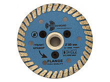Алмазный диск 80мм М14 по керамике Turbo hot press (с фланцем под УШМ) (TRIO-DIAMOND) FHQ445