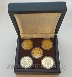 Футляр для монет с ложементом на 5 ячеек Ø 30.00 мм деревянный