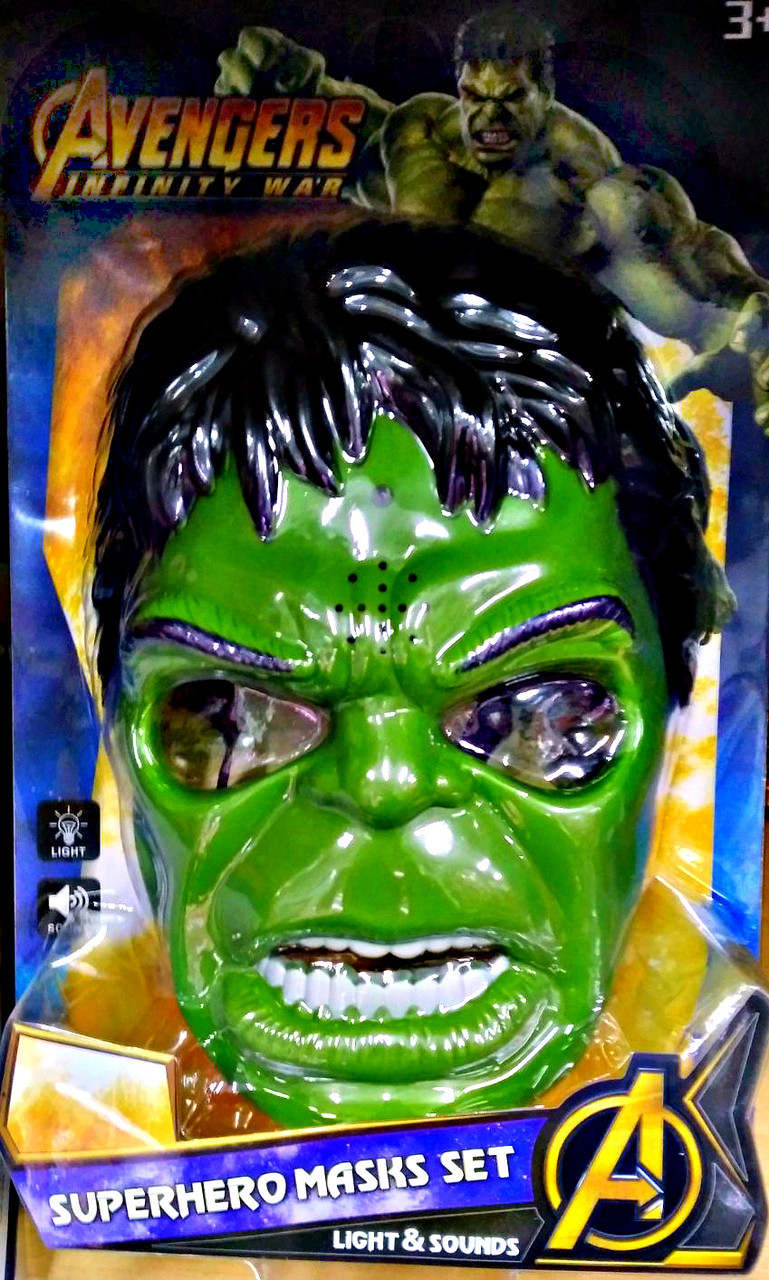 Детская маска Халк Hulk Avengers звук, свет. - фото 1 - id-p112730864