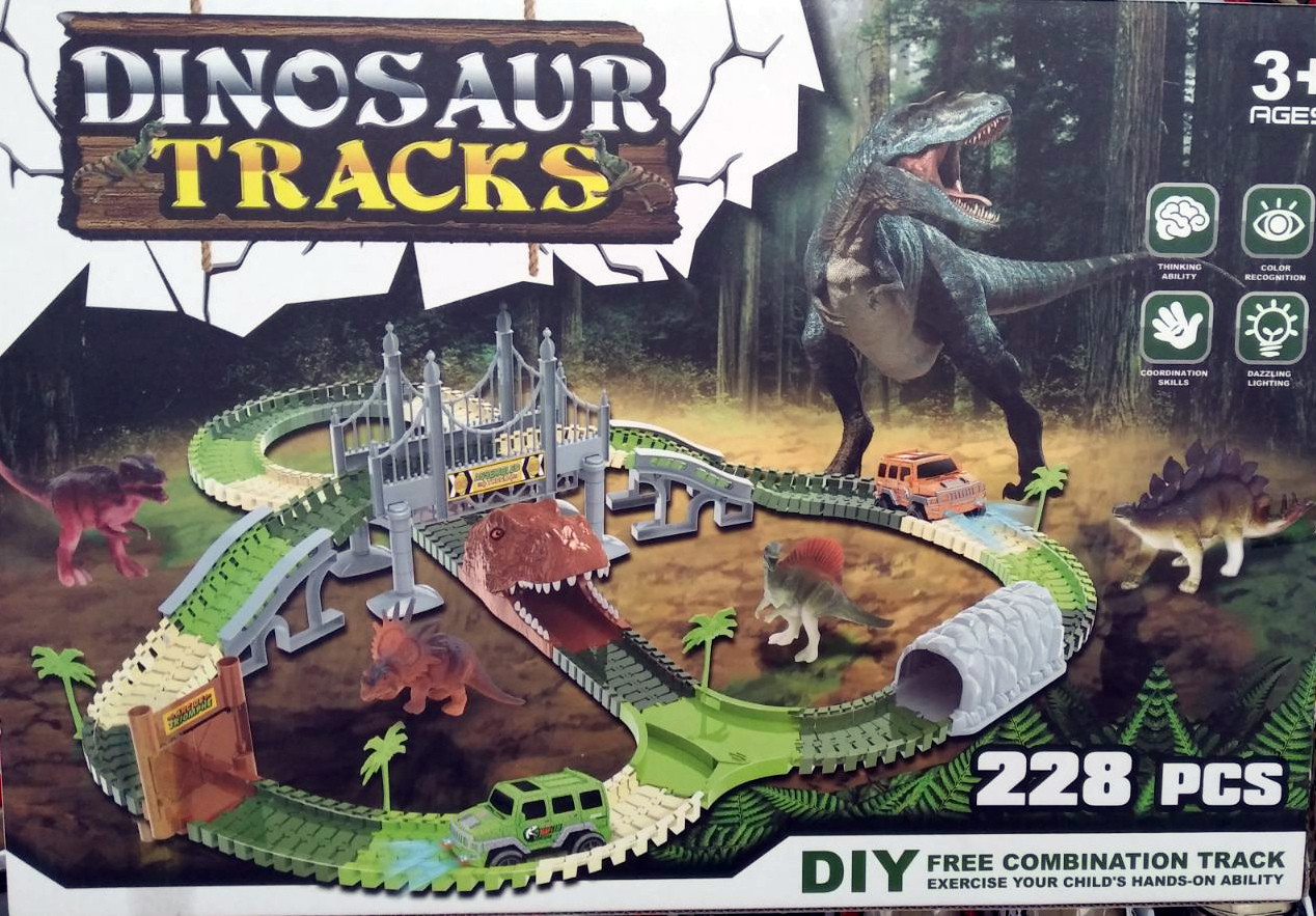 Magic TRACKS Dinosaur tracks 228 деталей Гибкая гоночная трасса