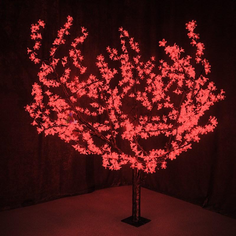 Светодиодное дерево "Сакура" высота 1,5м, диаметр кроны 1,8м, красны светодиоды, IP 54, понижающий трансформат