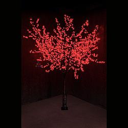 Светодиодное дерево "Сакура", высота 2,4 м, диаметр кроны 1,72м, красные диоды, понижающий трансформатор