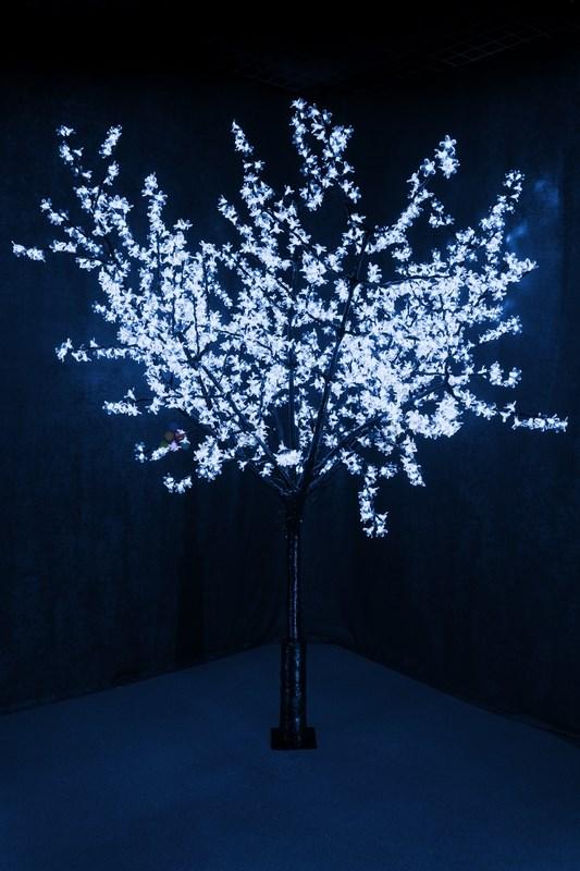 Светодиодное дерево "Сакура", высота 2,4м, диаметр кроны 2,0, синие светодиоды, понижающий трансформатор