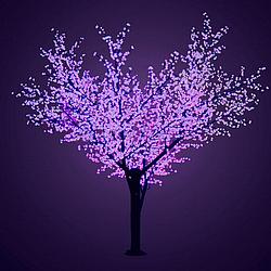 Светодиодное дерево "Сакура", высота 3,6м, диаметр кроны 3,0, фиолетовые светодиоды,понижающий трансформатор