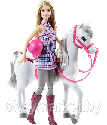 Игровой набор Кукла Mattel Barbie - Кукла с красивой лошадью и аксессуарами для верховой езды - Барби DHB68, фото 2