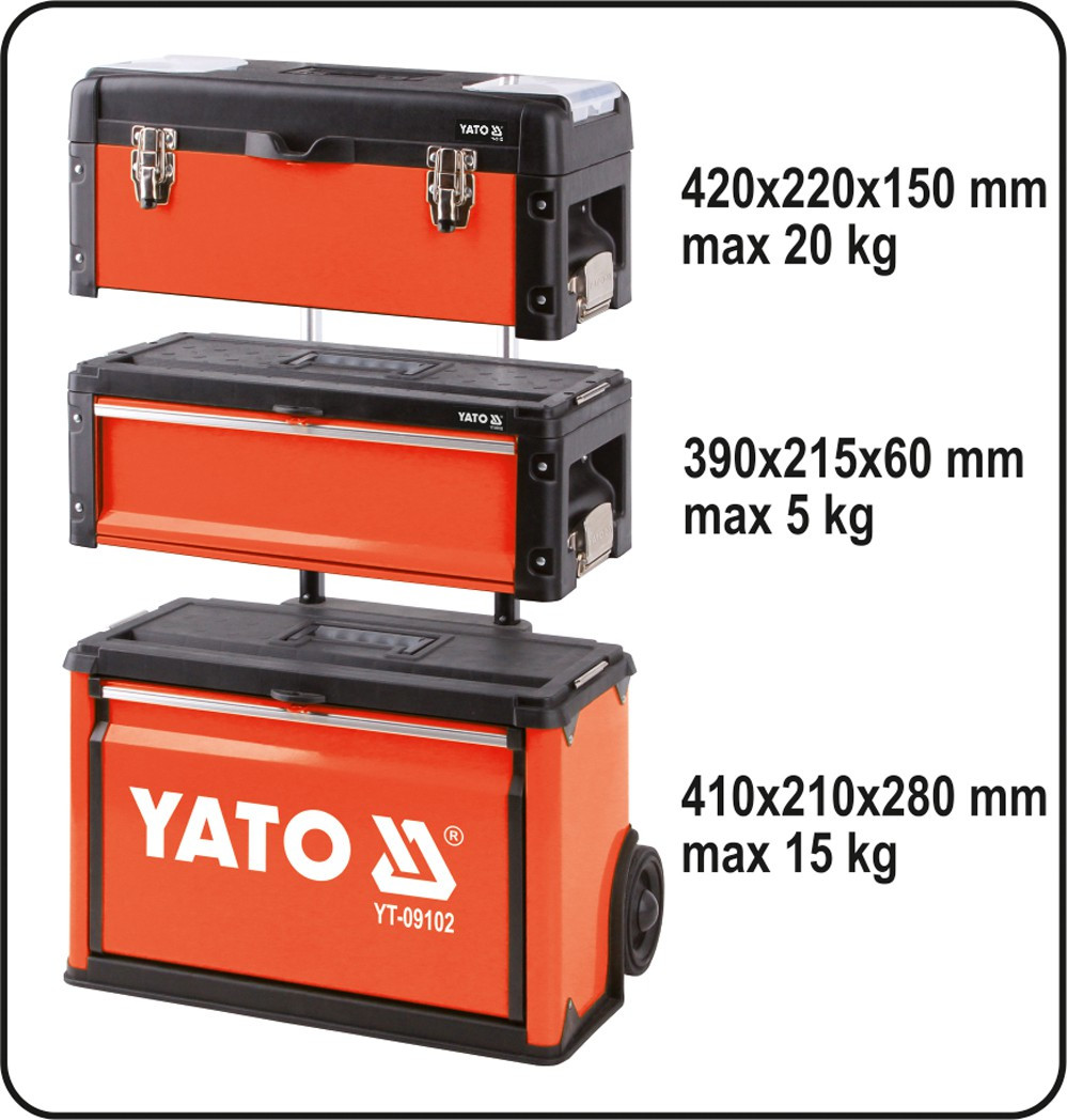 Ящик для инструмента металлический 520*320*720 мм "Yato" YT-09102 - фото 3 - id-p112745213