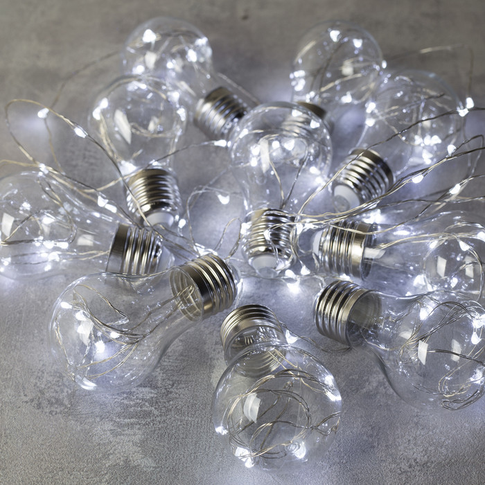 Нить "Лампочки" 3м, 10 пластиковых лампочек, LED-100-12V, БЕЛЫЙ 2291981 - фото 3 - id-p112745346