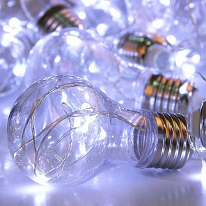 Нить "Лампочки" 3м, 10 пластиковых лампочек, LED-100-12V, БЕЛЫЙ 2291981