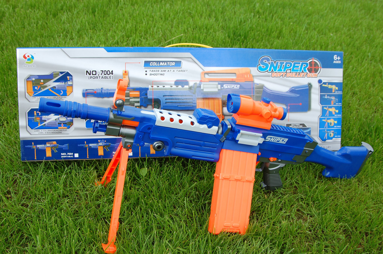 Детский игрушечный автомат бластер снайпер аналог Нерф 7004A