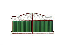 Металлические ворота с элементами ковки №11