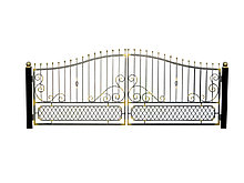 Ворота с металлической ковкой №18