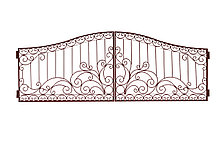 Железные ворота с коваными элементами №20