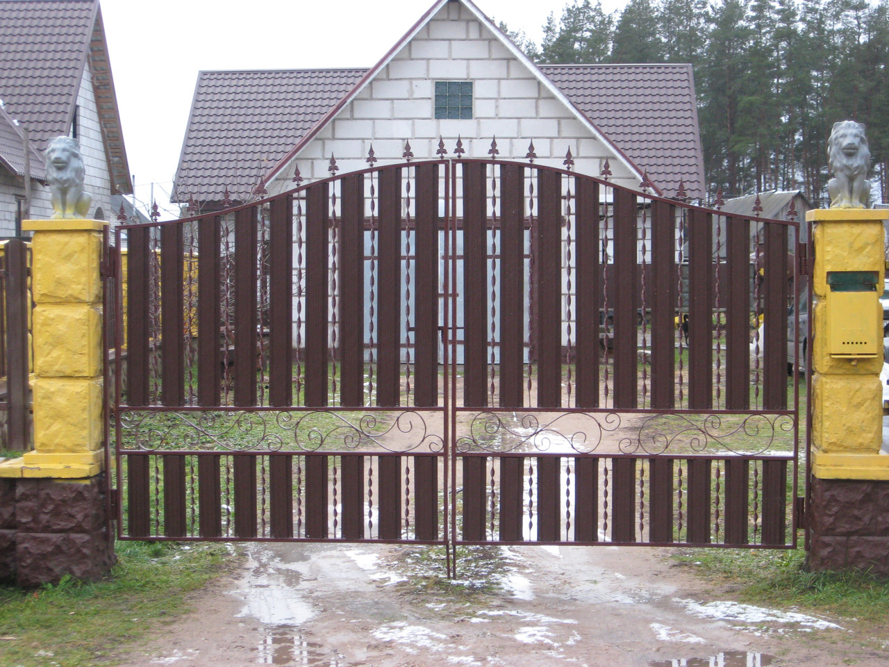 Кованые ворота для дачи №21